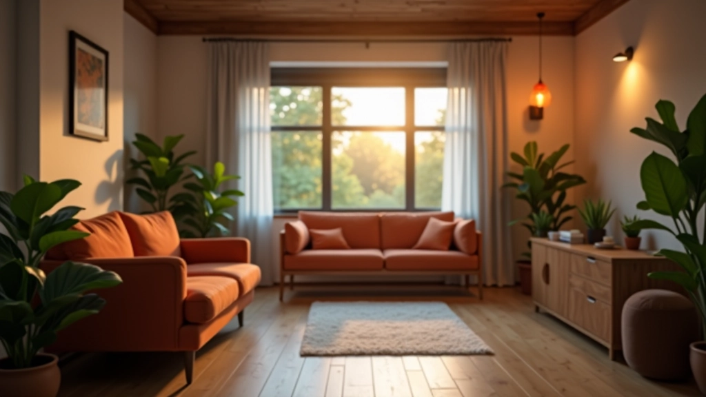 Modern coaching space with warm lighting and comfortable seating for adults in career transition