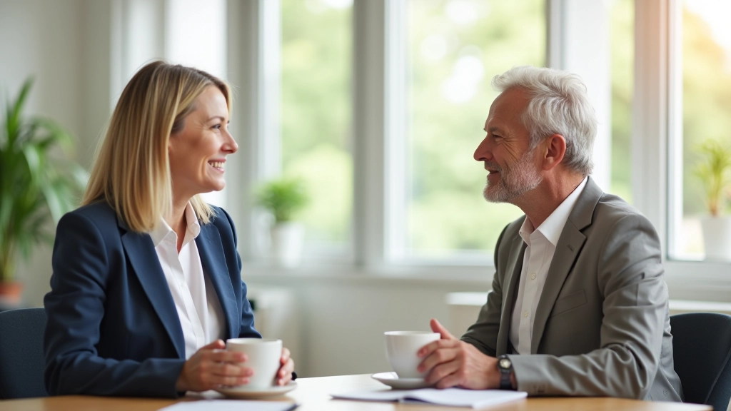 Two adults having a coaching conversation